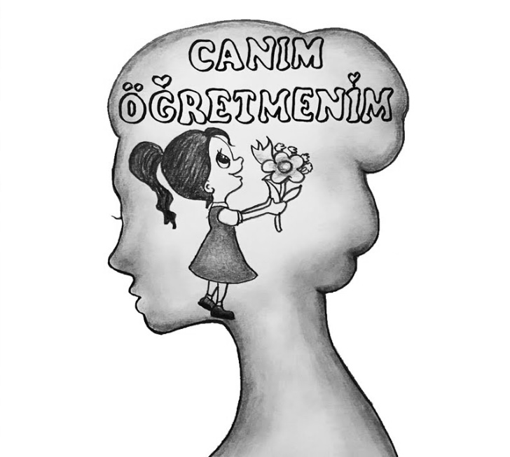 Anneler günü resmi karakalem kolay